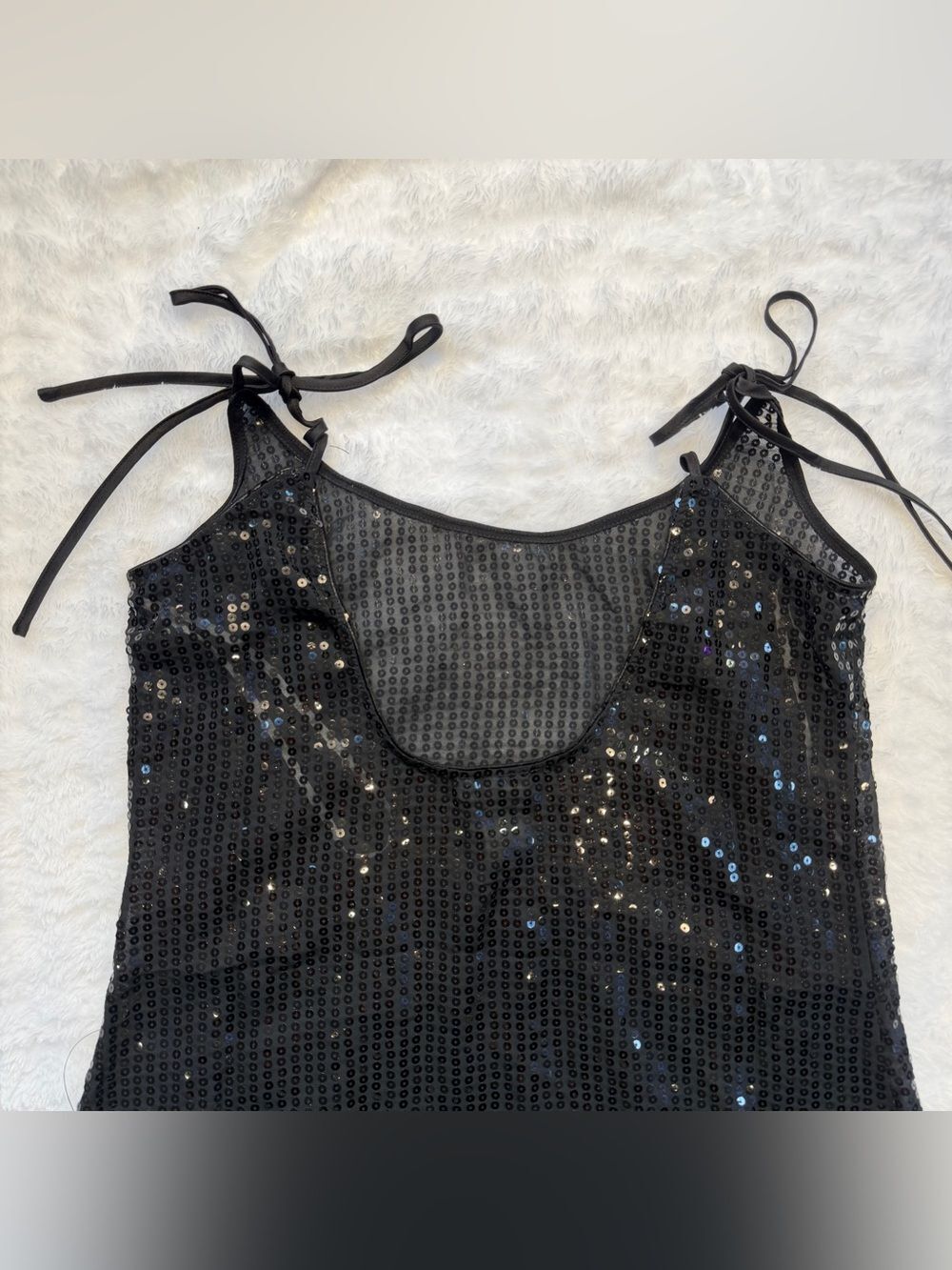 NWT LULUS Women Beachside Stunner Black Sequin Swim Cover-Up Size Medium - Picture 10 of 11